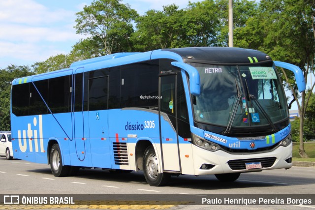 UTIL - União Transporte Interestadual de Luxo 3305 na cidade de Rio de Janeiro, Rio de Janeiro, Brasil, por Paulo Henrique Pereira Borges. Número da foto: #13144514.