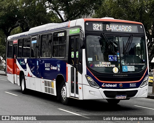 Viação Ideal B28597 na cidade de Rio de Janeiro, Rio de Janeiro, Brasil, por Luiz Eduardo Lopes da Silva. Número da foto: #13142558.