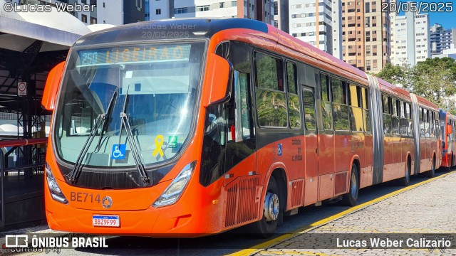 Transporte Coletivo Glória BE714 na cidade de Curitiba, Paraná, Brasil, por Lucas Weber Calizario. Número da foto: #13142942.