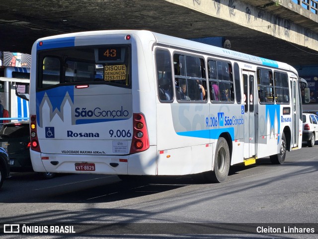 Rosana Transporte e Turismo 9.006 na cidade de São Gonçalo, Rio de Janeiro, Brasil, por Cleiton Linhares. Número da foto: #13146914.