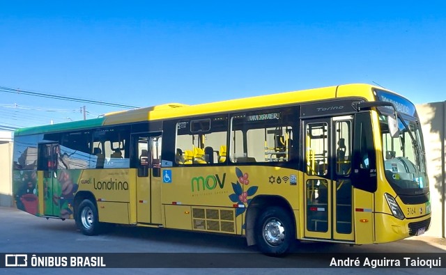 TCGL - Transportes Coletivos Grande Londrina 3164 na cidade de Londrina, Paraná, Brasil, por André Aguirra Taioqui. Número da foto: #13145853.