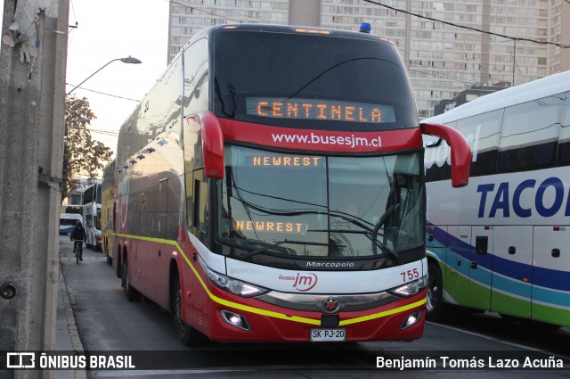 Buses JM 755 na cidade de Estación Central, Santiago, Metropolitana de Santiago, Chile, por Benjamín Tomás Lazo Acuña. Número da foto: #13147945.