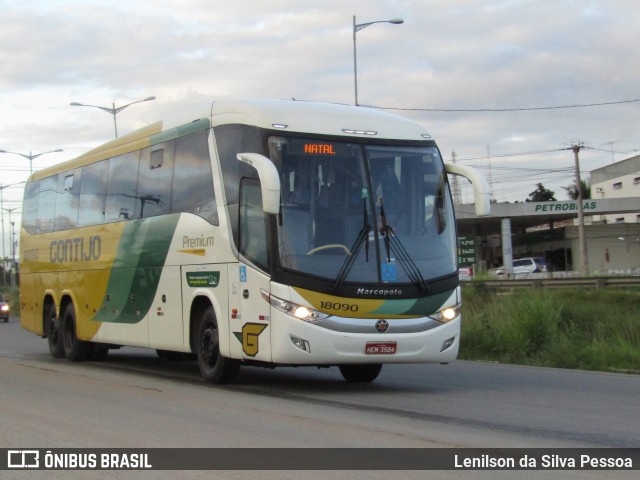 Empresa Gontijo de Transportes 18090 na cidade de Caruaru, Pernambuco, Brasil, por Lenilson da Silva Pessoa. Número da foto: #13096611.