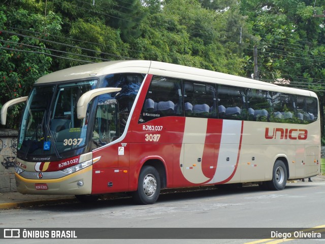 Transportes Única Petrópolis RJ 163.037 (3037) na cidade de Teresópolis, Rio de Janeiro, Brasil, por Diego Oliveira. Número da foto: #13096128.