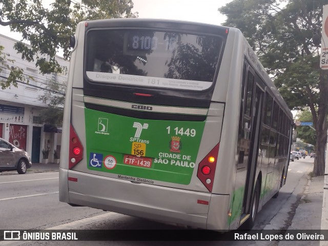 Viação Santa Brígida 1 1449 na cidade de São Paulo, São Paulo, Brasil, por Rafael Lopes de Oliveira. Número da foto: #13098770.