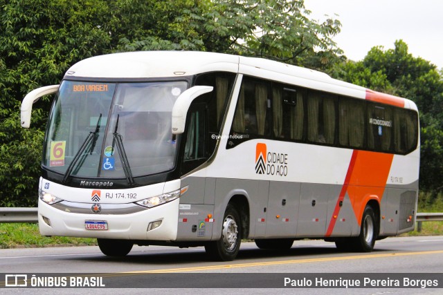 Viação Cidade do Aço RJ 174.192 na cidade de Barra do Piraí, Rio de Janeiro, Brasil, por Paulo Henrique Pereira Borges. Número da foto: #13096653.
