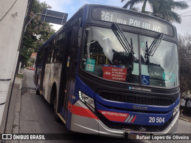 Auto Viação Urubupungá 20.504 na cidade de São Paulo, São Paulo, Brasil, por Rafael Lopes de Oliveira. Número da foto: #13098759.