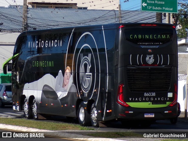 Viação Garcia 86038 na cidade de Ponta Grossa, Paraná, Brasil, por Gabriel Guachineski. Número da foto: #13098553.