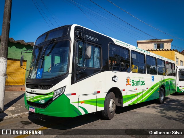 Viação Piracicabana Santos 4505 na cidade de Santos, São Paulo, Brasil, por Guilherme Silva. Número da foto: #13148148.
