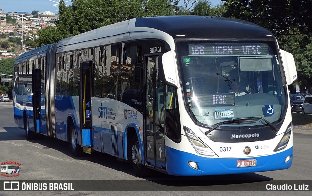 Transol Transportes Coletivos 0317 na cidade de Florianópolis, Santa Catarina, Brasil, por Claudio Luiz. Número da foto: #13150408.