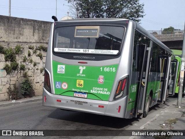 Transcooper > Norte Buss 1 6616 na cidade de São Paulo, São Paulo, Brasil, por Rafael Lopes de Oliveira. Número da foto: #13148372.