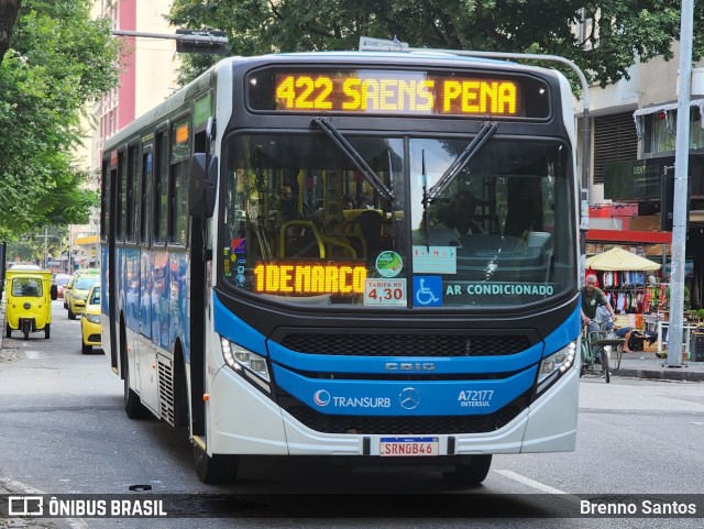 Transurb A72177 na cidade de Rio de Janeiro, Rio de Janeiro, Brasil, por Brenno Santos. Número da foto: #13150971.