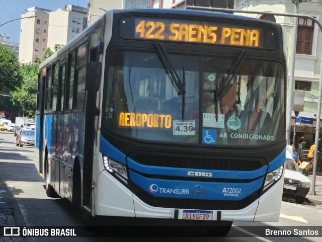 Transurb A72002 na cidade de Rio de Janeiro, Rio de Janeiro, Brasil, por Brenno Santos. Número da foto: #13150978.