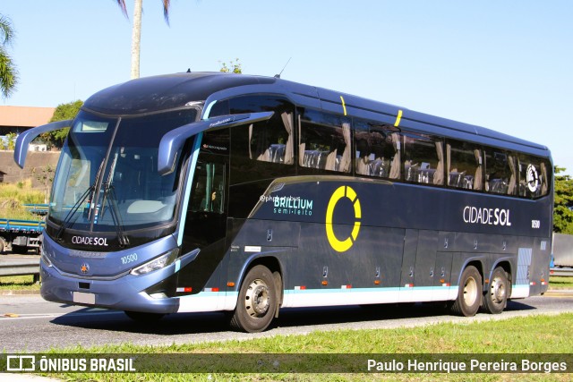 Viação Cidade Sol 10500 na cidade de Barra do Piraí, Rio de Janeiro, Brasil, por Paulo Henrique Pereira Borges. Número da foto: #13153494.
