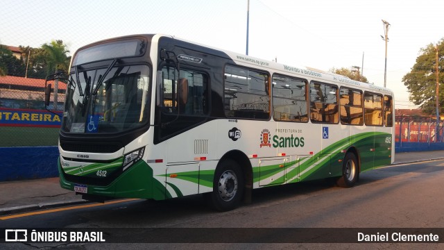 Viação Piracicabana Santos 4512 na cidade de Santos, São Paulo, Brasil, por Daniel Clemente. Número da foto: #13157355.