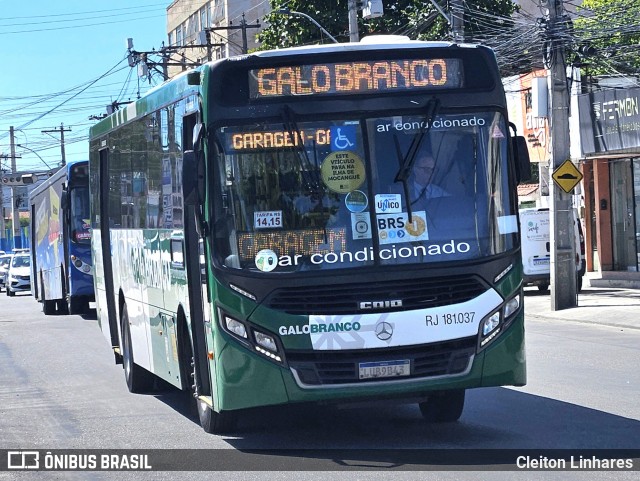 Viação Galo Branco RJ 181.037 na cidade de São Gonçalo, Rio de Janeiro, Brasil, por Cleiton Linhares. Número da foto: #13156710.