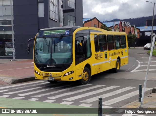 Consorcio Express S.A.S. - Transmilenio Z10-4849 na cidade de Bogotá, Colômbia, por Felipe Rodriguez. Número da foto: #13156918.