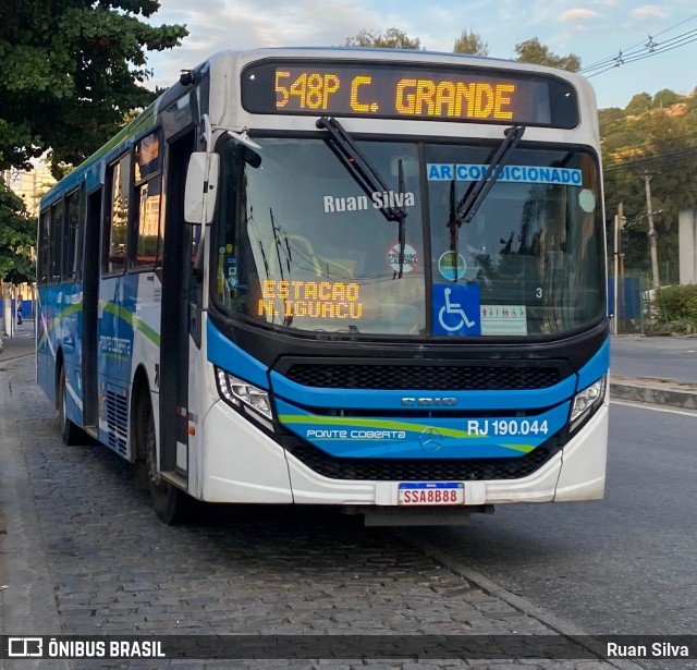 Viação Ponte Coberta RJ 190.044 na cidade de Nova Iguaçu, Rio de Janeiro, Brasil, por Ruan Silva. Número da foto: #13154168.