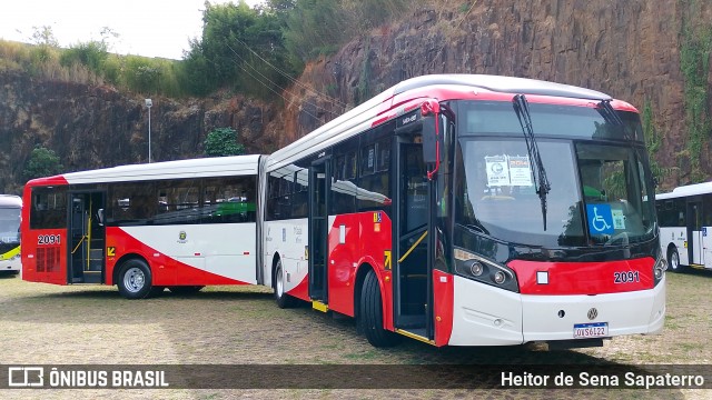 Itajaí Transportes Coletivos 2091 na cidade de Campinas, São Paulo, Brasil, por Heitor de Sena Sapaterro. Número da foto: #13156247.