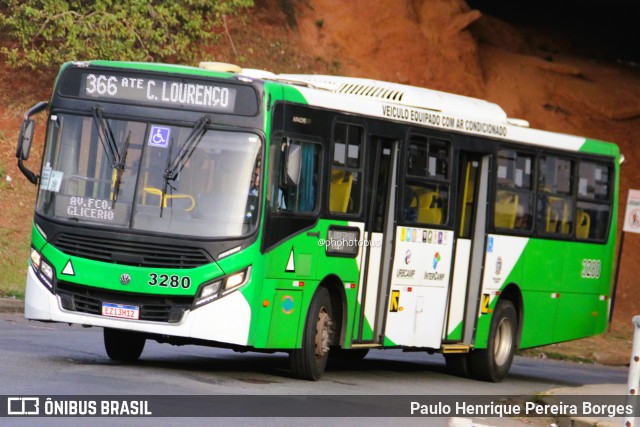 VB Transportes e Turismo 3280 na cidade de Campinas, São Paulo, Brasil, por Paulo Henrique Pereira Borges. Número da foto: #13160184.
