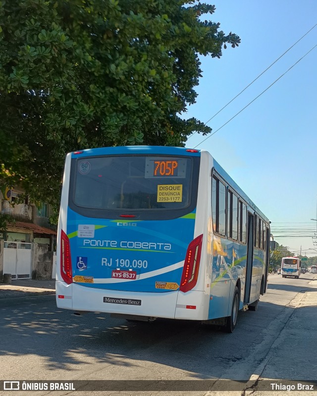 Viação Ponte Coberta RJ 190.090 na cidade de Rio de Janeiro, Rio de Janeiro, Brasil, por Thiago Braz. Número da foto: #13157989.