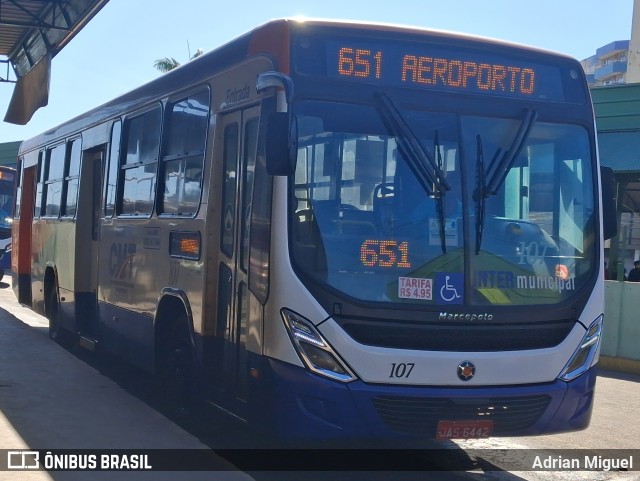 CMT - Consórcio Metropolitano Transportes 107 na cidade de Várzea Grande, Mato Grosso, Brasil, por Adrian Miguel. Número da foto: #13157659.
