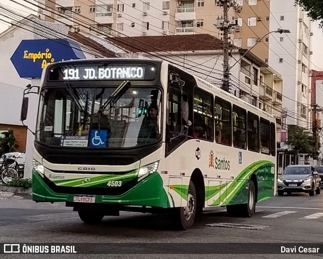 Viação Piracicabana Santos 4503 na cidade de Santos, São Paulo, Brasil, por Davi Cesar. Número da foto: #13158101.