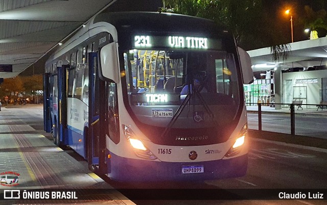 Canasvieiras Transportes 11615 na cidade de Florianópolis, Santa Catarina, Brasil, por Claudio Luiz. Número da foto: #13159239.