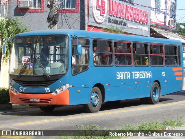 Empresa Santa Terezinha 13 na cidade de São João de Meriti, Rio de Janeiro, Brasil, por Roberto Marinho - Ônibus Expresso. Número da foto: #13160799.