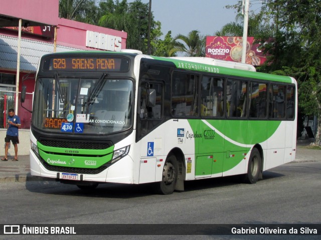 Caprichosa Auto Ônibus C27222 na cidade de Rio de Janeiro, Rio de Janeiro, Brasil, por Gabriel Oliveira da Silva. Número da foto: #13157389.