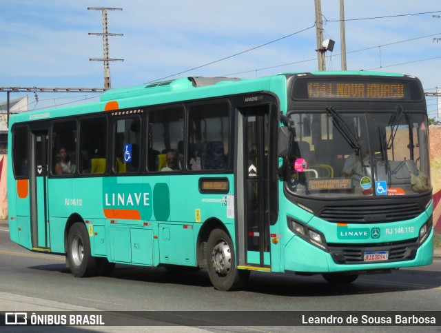 Linave Transportes RJ 146.112 na cidade de Rio de Janeiro, Rio de Janeiro, Brasil, por Leandro de Sousa Barbosa. Número da foto: #13160517.