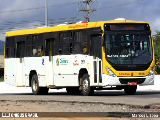 Coletivo Transportes 3698 na cidade de Caruaru, Pernambuco, Brasil, por Marcos Lisboa. Número da foto: #13163736.