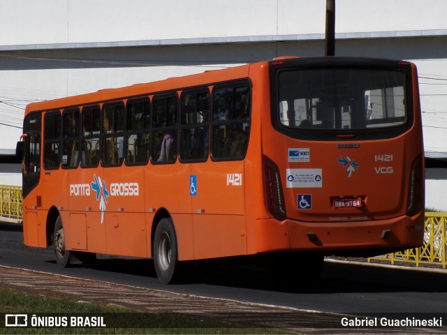 VCG - Viação Campos Gerais 1421 na cidade de Ponta Grossa, Paraná, Brasil, por Gabriel Guachineski. Número da foto: #13163821.