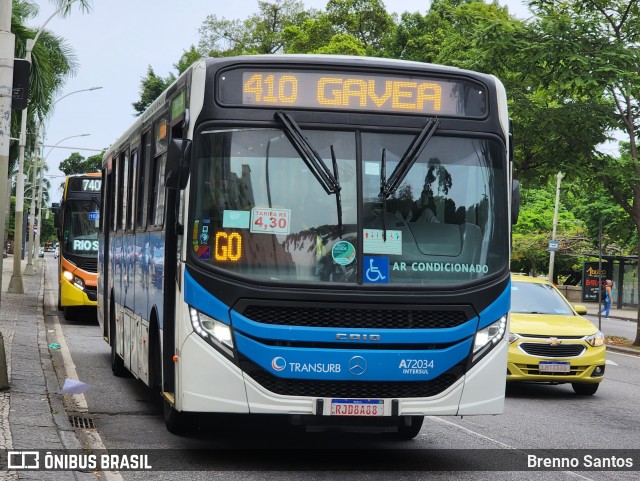 Transurb A72034 na cidade de Rio de Janeiro, Rio de Janeiro, Brasil, por Brenno Santos. Número da foto: #13162867.