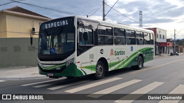 Viação Piracicabana Santos 4515 na cidade de Santos, São Paulo, Brasil, por Daniel Clemente. Número da foto: #13164926.