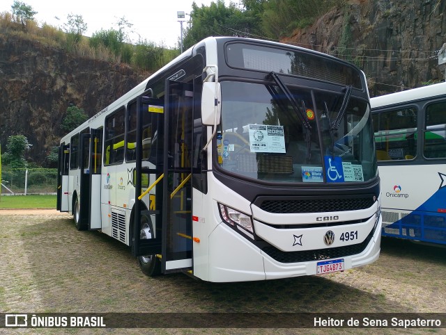 Onicamp Transporte Coletivo 4951 na cidade de Campinas, São Paulo, Brasil, por Heitor de Sena Sapaterro. Número da foto: #13165141.