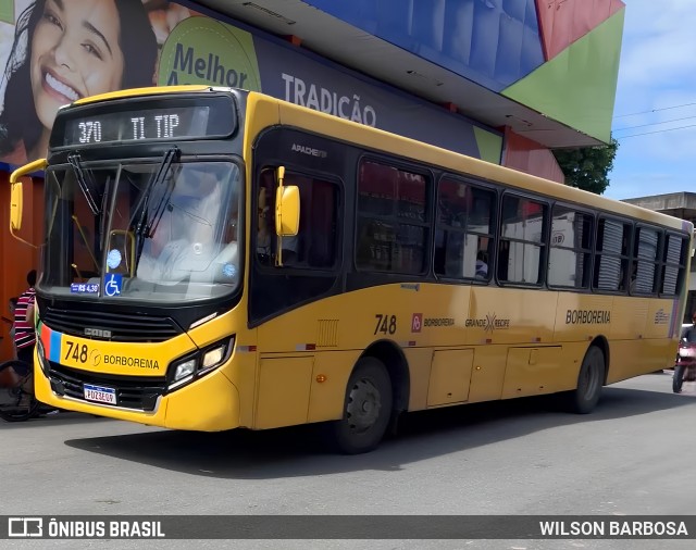 Borborema Imperial Transportes 748 na cidade de Jaboatão dos Guararapes, Pernambuco, Brasil, por WILSON BARBOSA. Número da foto: #13165558.