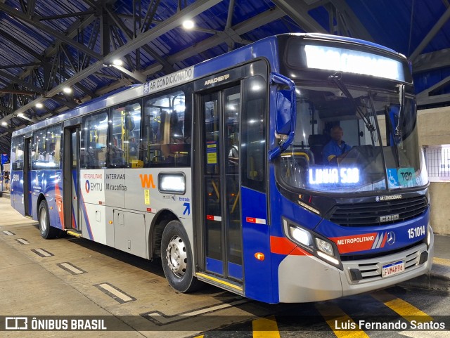 Viação Miracatiba 15.1014 na cidade de São Paulo, São Paulo, Brasil, por Luis Fernando Santos. Número da foto: #13168009.