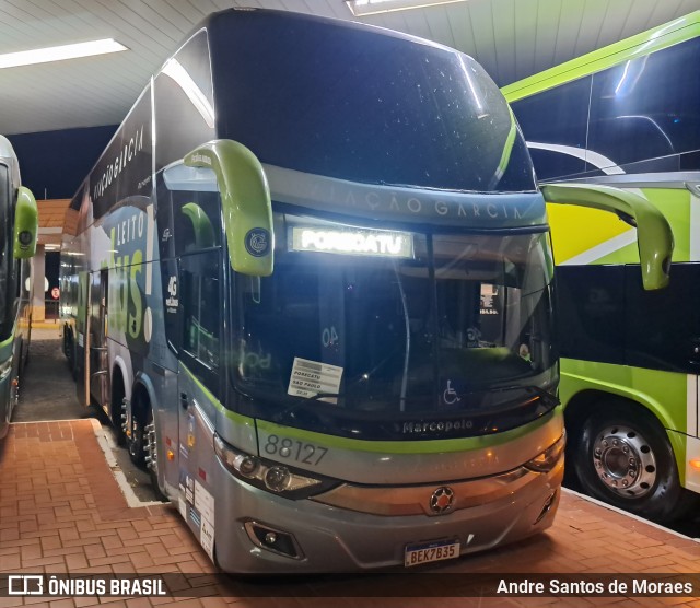 Viação Garcia 88127 na cidade de Santa Cruz do Rio Pardo, São Paulo, Brasil, por Andre Santos de Moraes. Número da foto: #13170020.