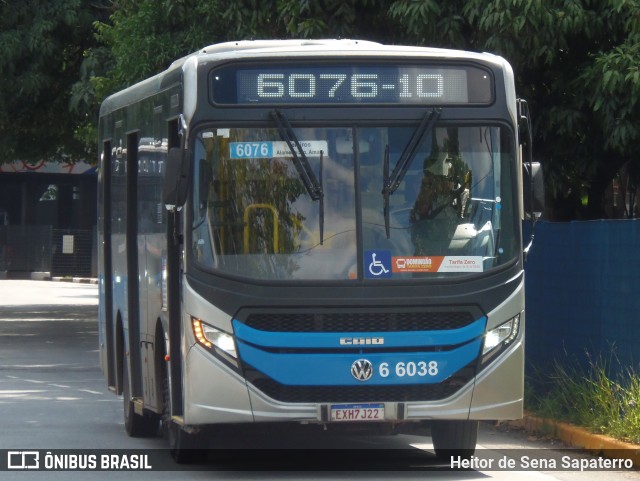 Transwolff Transportes e Turismo 6 6038 na cidade de São Paulo, São Paulo, Brasil, por Heitor de Sena Sapaterro. Número da foto: #13168525.