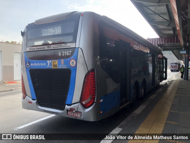 Viação Paratodos > São Jorge > Metropolitana São Paulo > Mobibrasil 6 3167 na cidade de São Paulo, São Paulo, Brasil, por João Vitor de Almeida Matheus Santos. Número da foto: #13168971.
