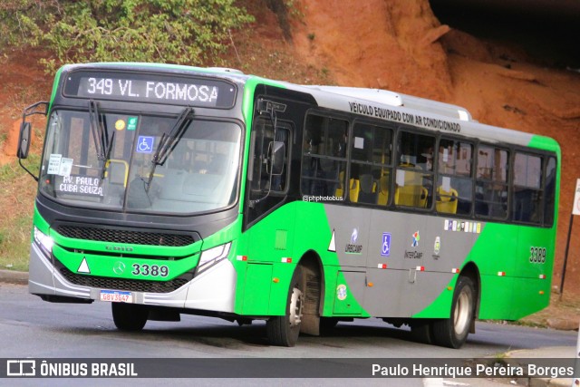 VB Transportes e Turismo 3389 na cidade de Campinas, São Paulo, Brasil, por Paulo Henrique Pereira Borges. Número da foto: #13170925.