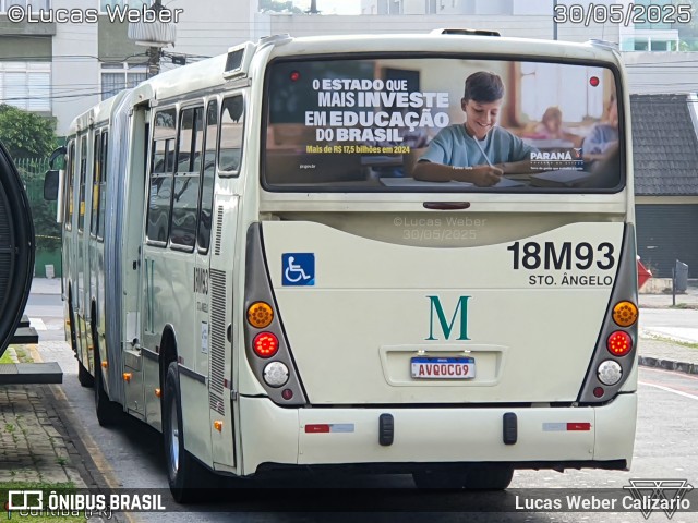 Viação Santo Ângelo 18M93 na cidade de Curitiba, Paraná, Brasil, por Lucas Weber Calizario. Número da foto: #13168609.