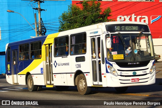 Viação Sul Fluminense 1286 na cidade de Volta Redonda, Rio de Janeiro, Brasil, por Paulo Henrique Pereira Borges. Número da foto: #13171000.