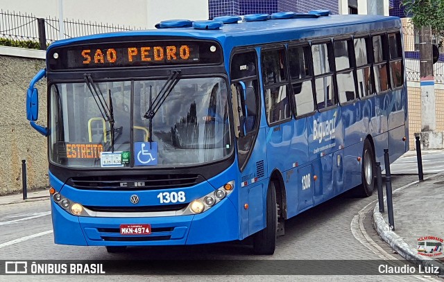 Biguaçu Transportes Coletivos Administração e Participação 1308 na cidade de Florianópolis, Santa Catarina, Brasil, por Claudio Luiz. Número da foto: #13170338.