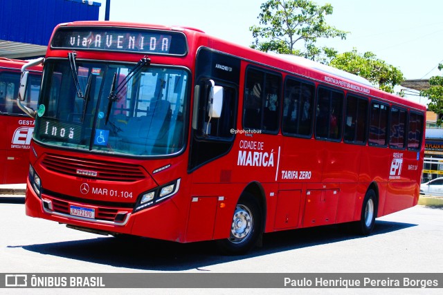 Viação Nossa Senhora do Amparo MAR 01.104 na cidade de Maricá, Rio de Janeiro, Brasil, por Paulo Henrique Pereira Borges. Número da foto: #13173328.