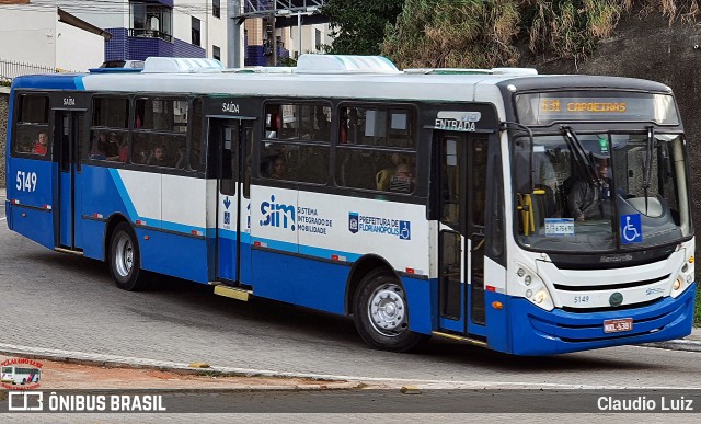 Insular Transportes Coletivos 5149 na cidade de Florianópolis, Santa Catarina, Brasil, por Claudio Luiz. Número da foto: #13172633.