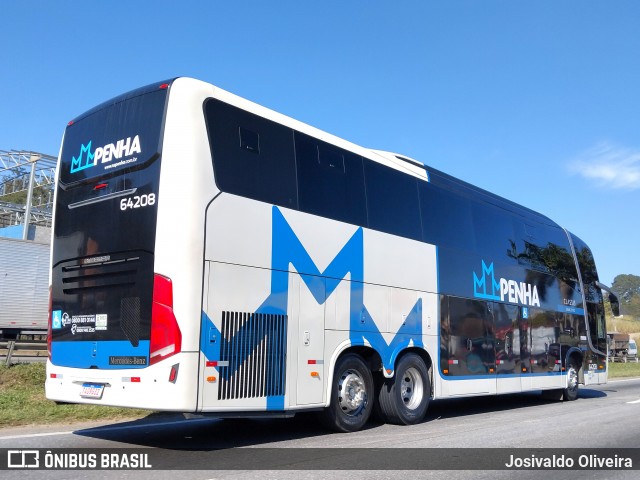 Empresa de Ônibus Nossa Senhora da Penha 64208 na cidade de Embu das Artes, São Paulo, Brasil, por Josivaldo Oliveira. Número da foto: #13173009.