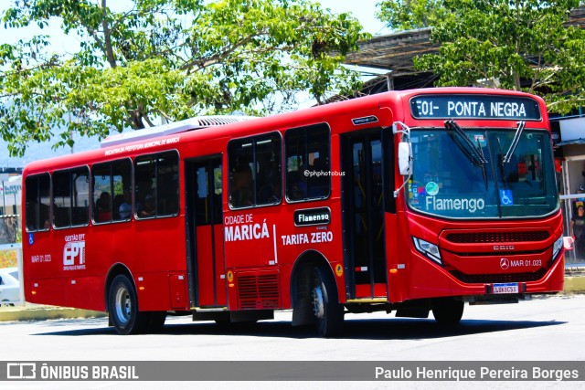 Viação Nossa Senhora do Amparo MAR 01.023 na cidade de Maricá, Rio de Janeiro, Brasil, por Paulo Henrique Pereira Borges. Número da foto: #13173313.
