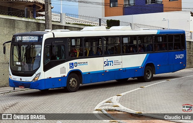 Transporte Coletivo Estrela 34429 na cidade de Florianópolis, Santa Catarina, Brasil, por Claudio Luiz. Número da foto: #13172703.